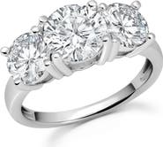 Crislu Classic Three Stone Cubic Zirconia Ring