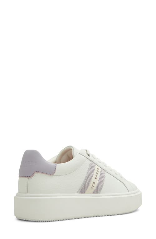 Ted Baker London Lornie Platform Sneaker In White/purple