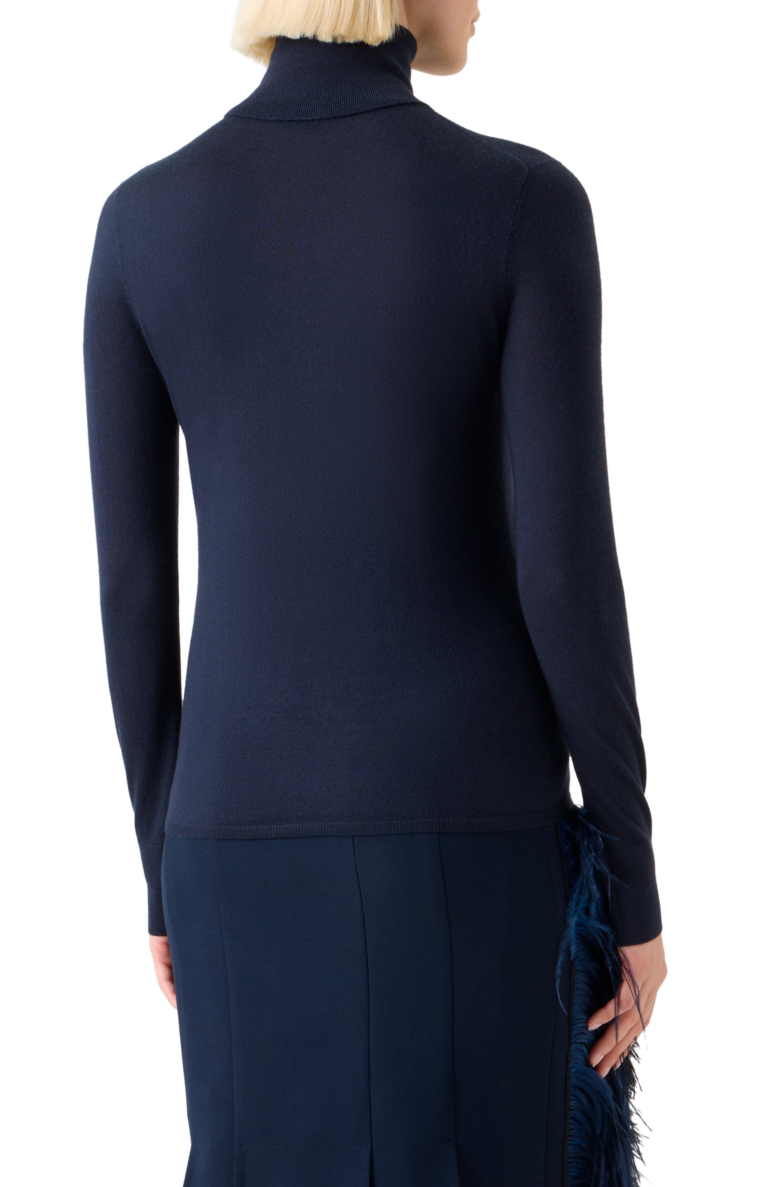 Fine Gauge Cashmere & Silk Turtleneck Sweater - image 4
