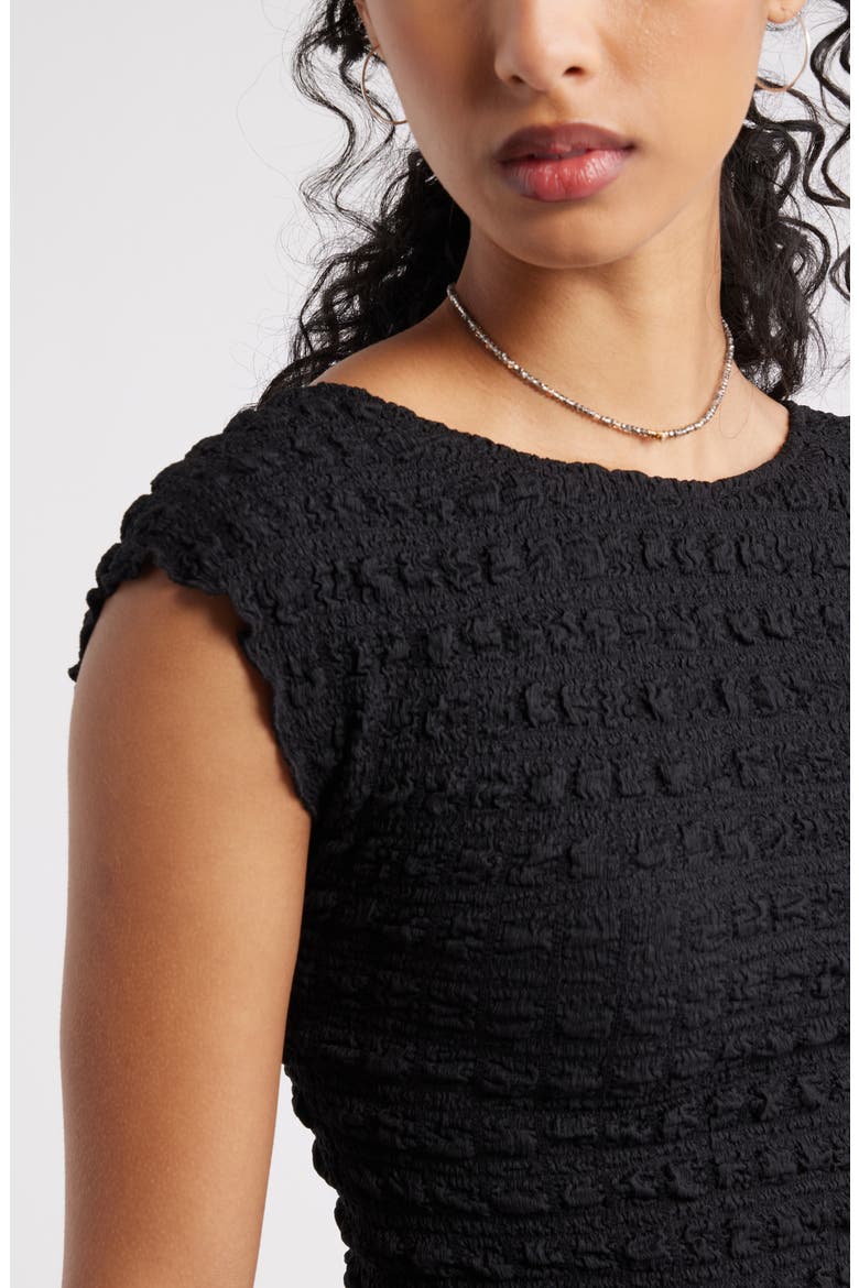 Textured Open Back Knit Top, Alternate, color, BLACK