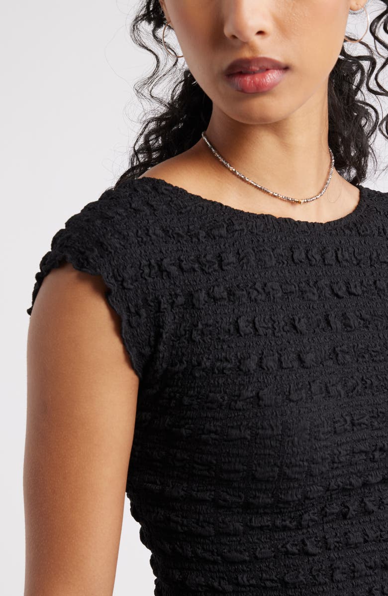 BP. Textured Open Back Knit Top, Alternate, color, Black