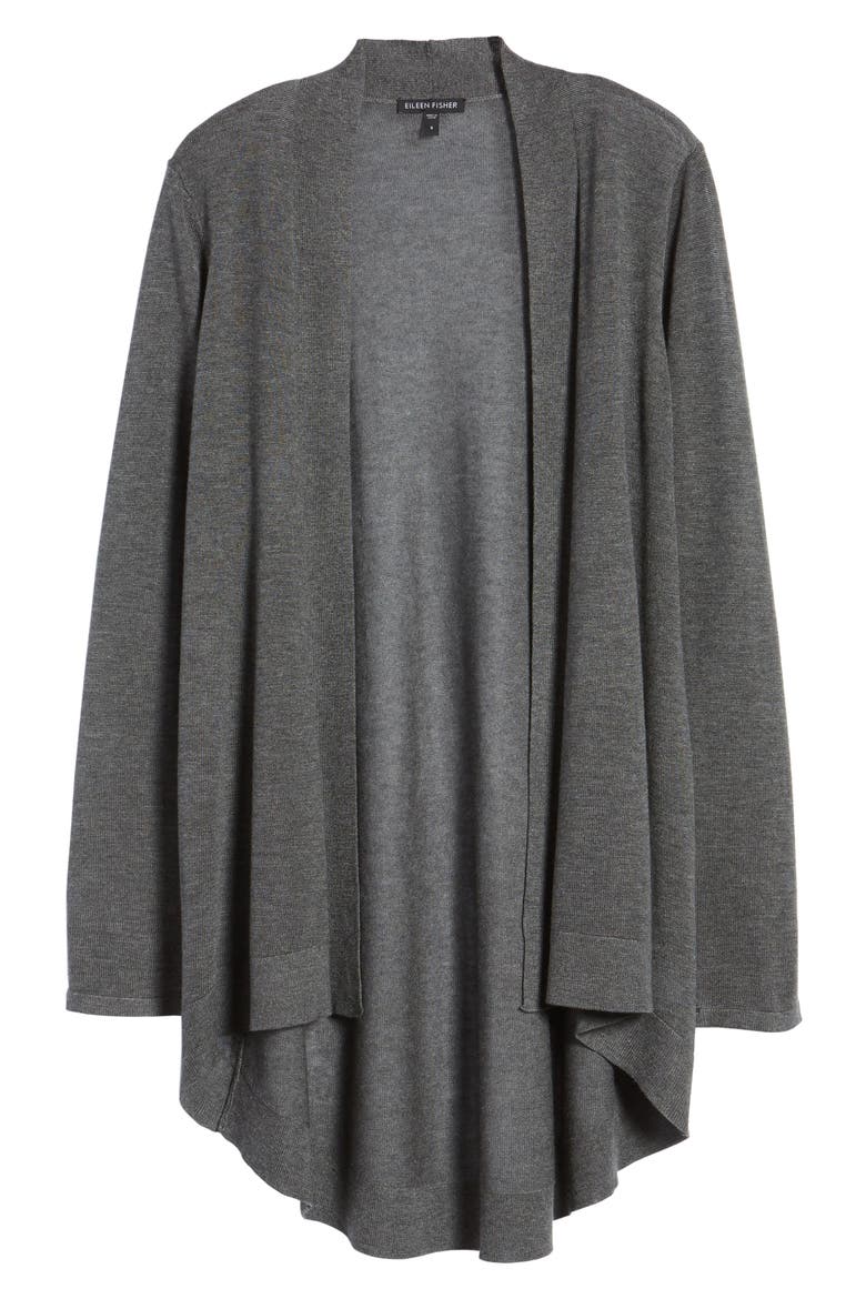 Tencel® Lyocell & Merino Wool Shaped Cardigan, Alternate, color, ASH