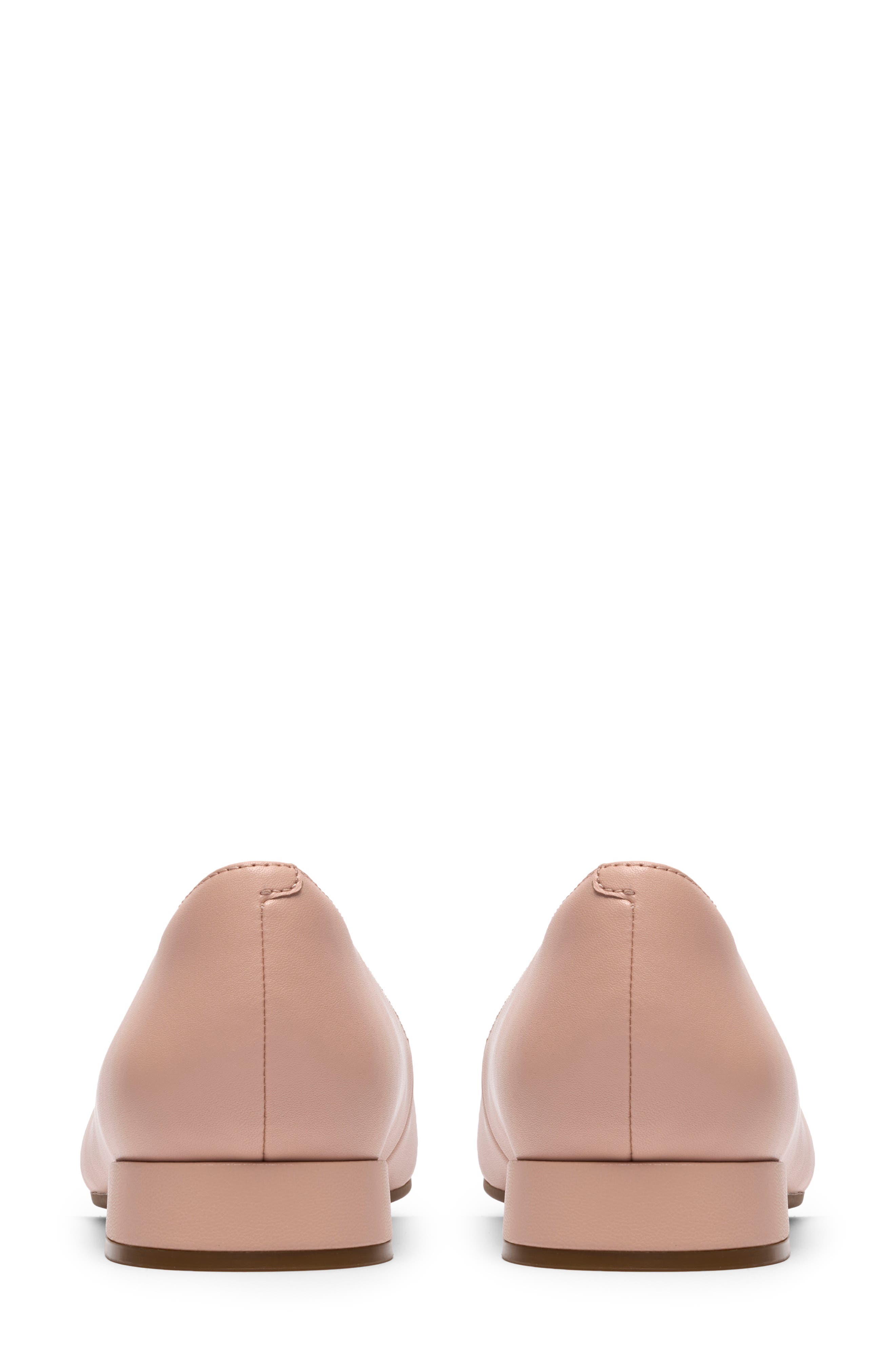 Natalyn Trim Faux Leather Ballet Flat, Alternate, color, LIGHT PINK LEA