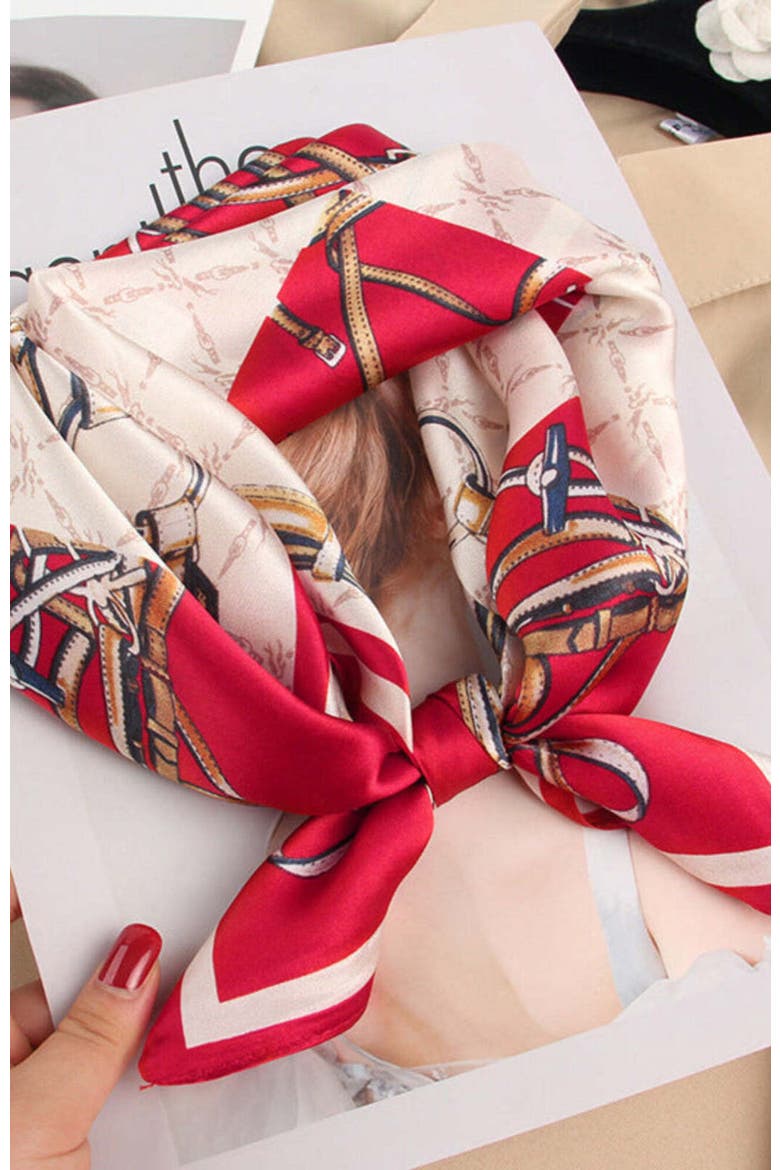 Pure Silk Diversity Pattern Square Scarf, Main, color, DarkRed