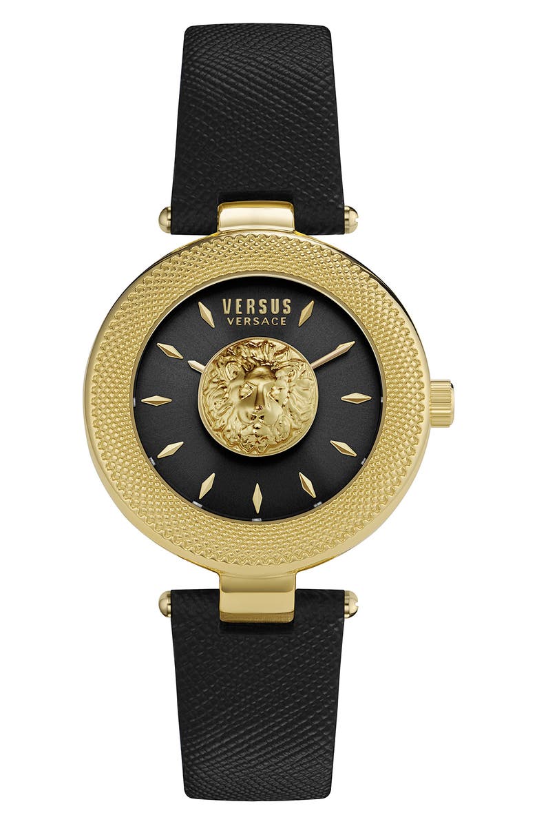 VERSUS Versace Brick Lane Quartz Leather Strap Watch, 36mm, Main, color, 