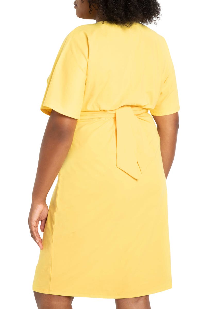 ELOQUII Belted Flutter Sleeve Dress, Alternate, color,