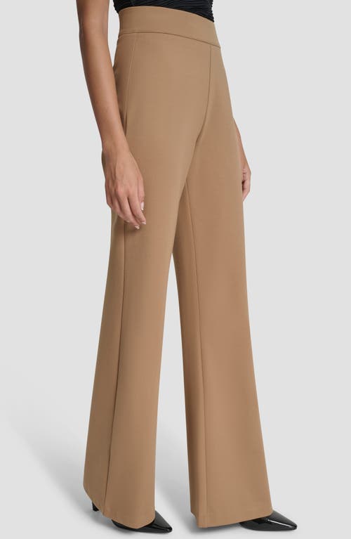 Dkny Flare Hem Ponte Pants In Brown