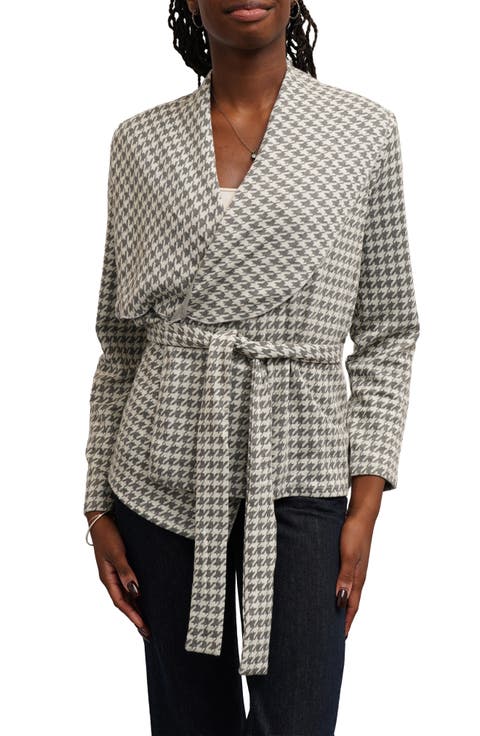 Houndstooth A-Line Knit Shirtjacket