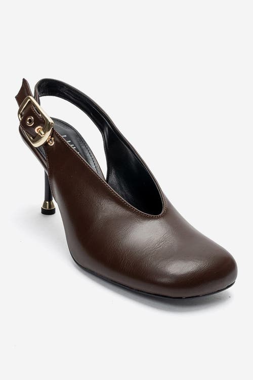 Prologue Shoes Flaris Slingback Stiletto Pump In Brown
