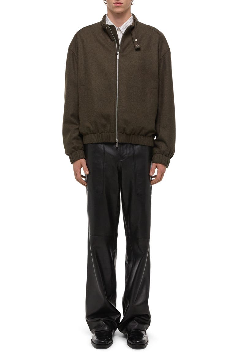 Wool Blend Bomber Jacket, Alternate, color, GREEN MELANGE