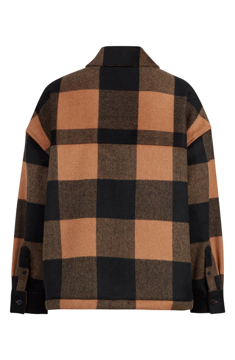 AllSaints Luella Check Shirt Jacket, Alternate, color, Brown/ Black