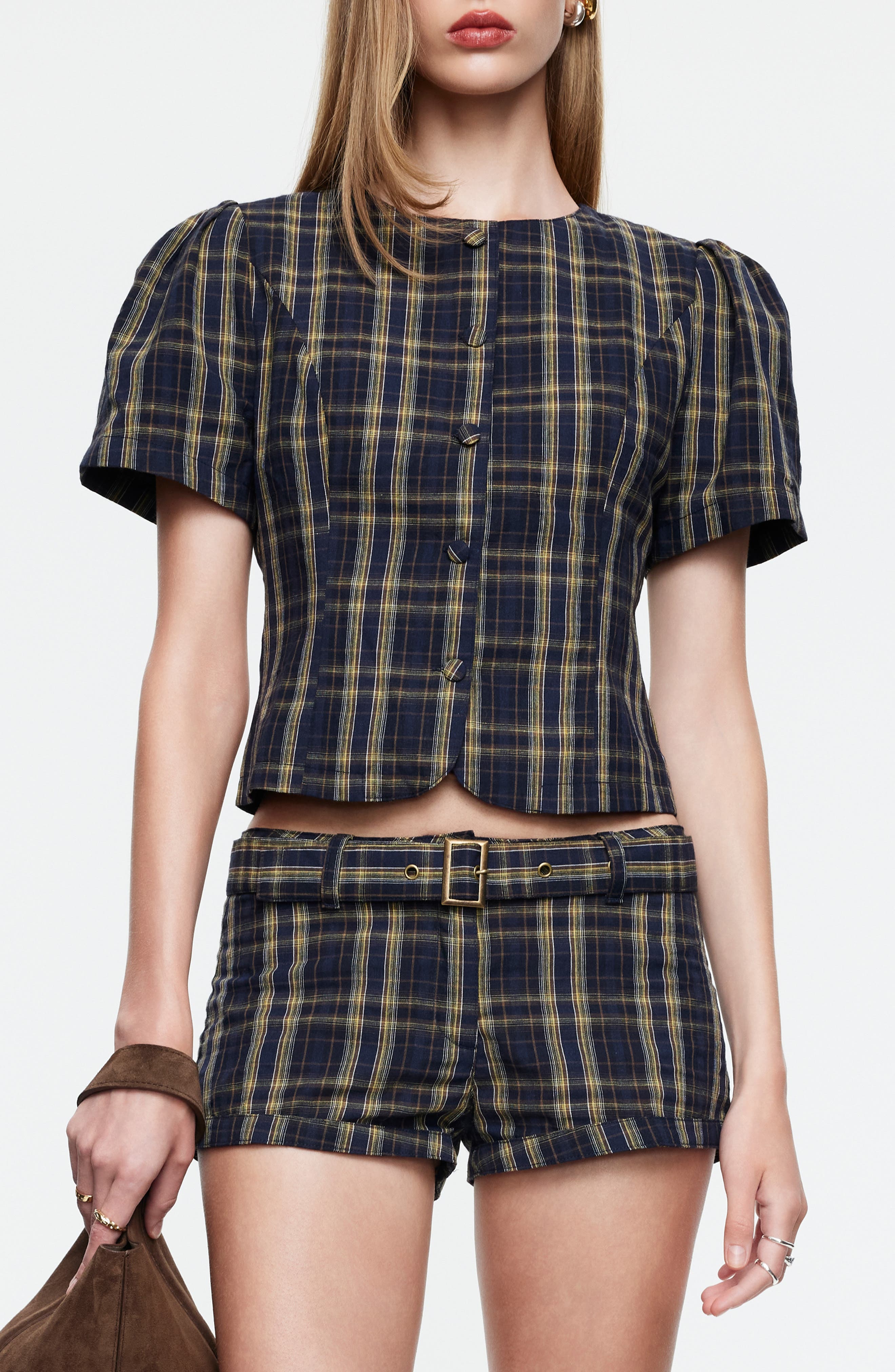 Femme Plaid Button-Up Top