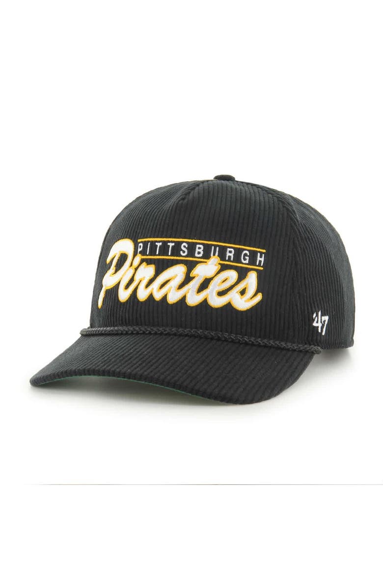 '47 Men's '47 Black Pittsburgh Pirates Corduroy Hitch Adjustable Hat, Alternate, color, Black
