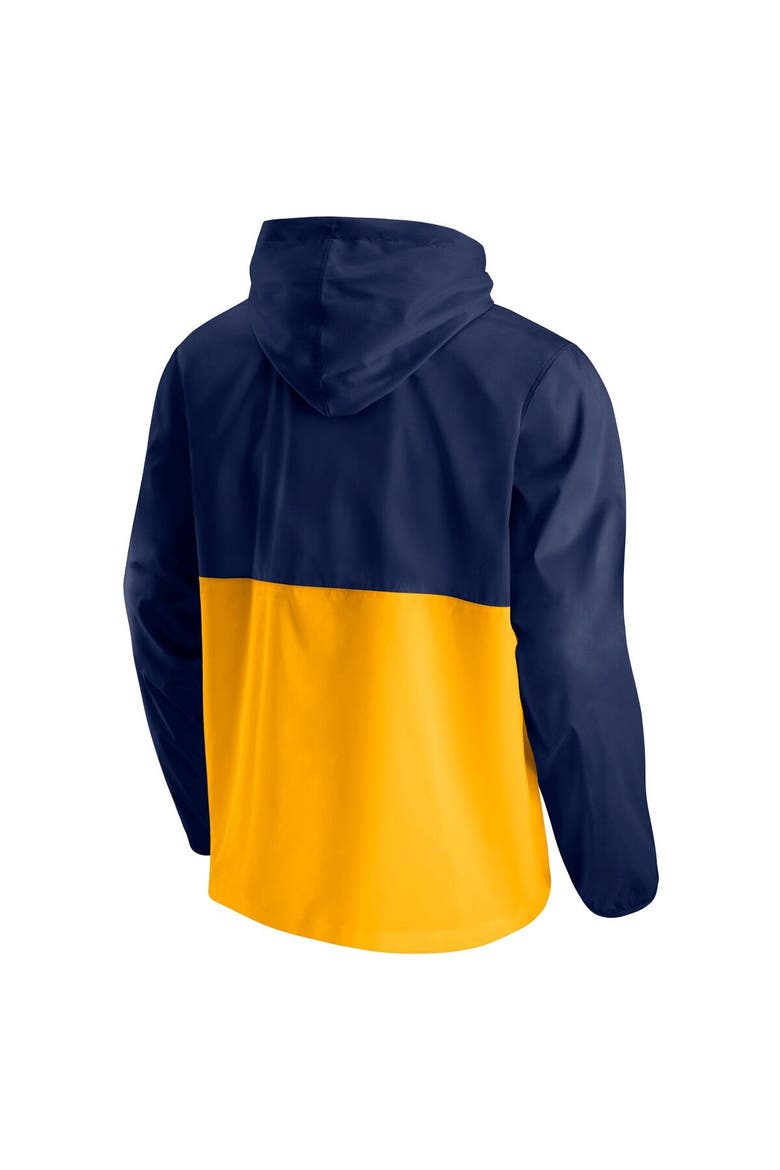 Men's Fanatics Branded Navy/Gold Utah Jazz Anorak Block Party Windbreaker Half-Zip Hoodie Jacket, Alternate, color, Navy