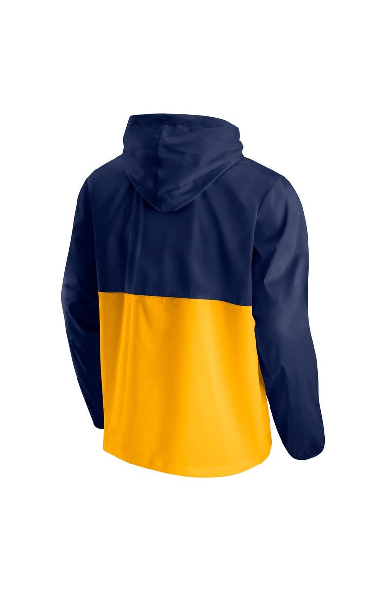 FANATICS Men's Fanatics Branded Navy/Gold Utah Jazz Anorak Block Party Windbreaker Half-Zip Hoodie Jacket, Alternate, color, 