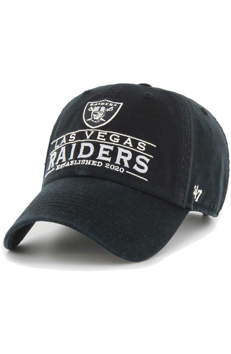 '47 Men's '47 Black Las Vegas Raiders Vernon Clean Up Adjustable Hat, Main, color, Black
