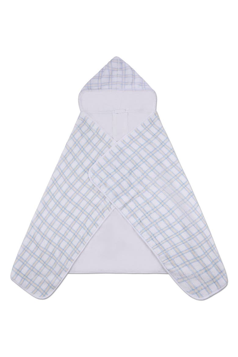 Boys Cozy Plaid Hooded Cotton-Lined Terry Towel, Alternate, color, White