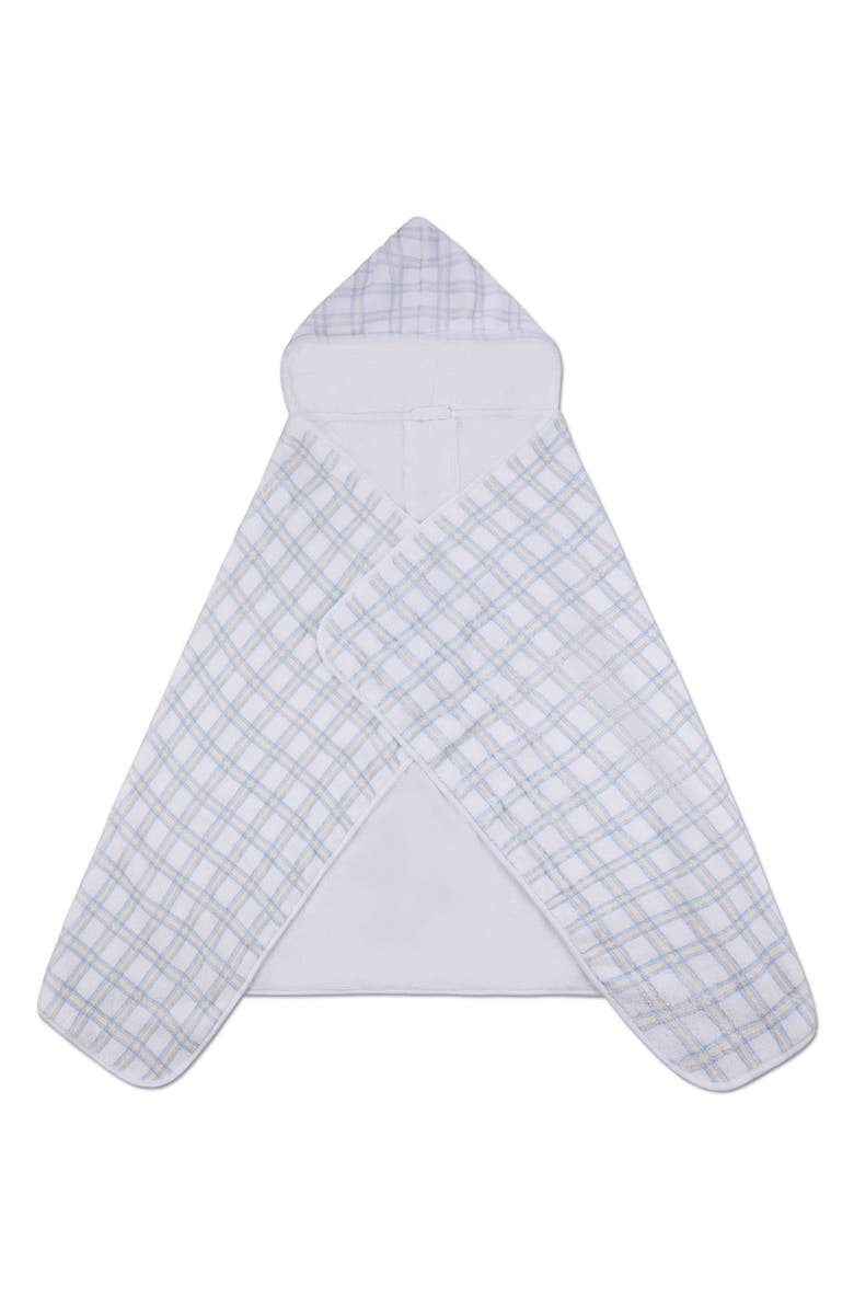 MiniMoi Boys Cozy Plaid Hooded Cotton-Lined Terry Towel, Alternate, color, White