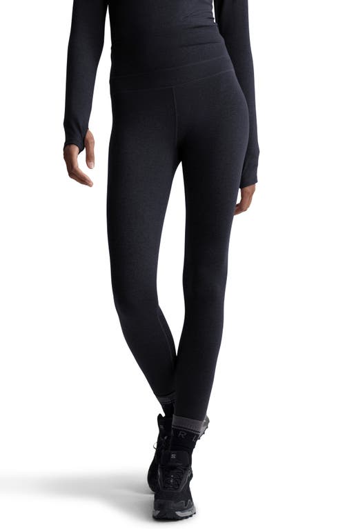 Varley Always Warm Super High Waist Base Layer Leggings In Black Marl