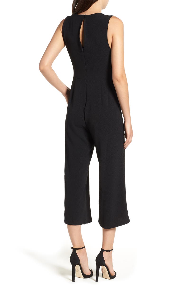 ASTR the Label Tie Waist Crop Jumpsuit, Alternate, color, 