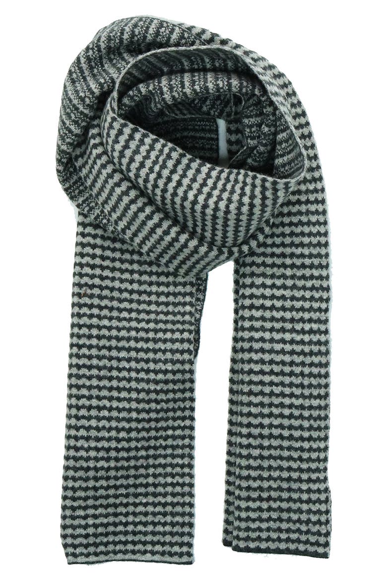 Intarsia Knit Scarf, Main, color, CHARCOAL/ LIGHT GREY