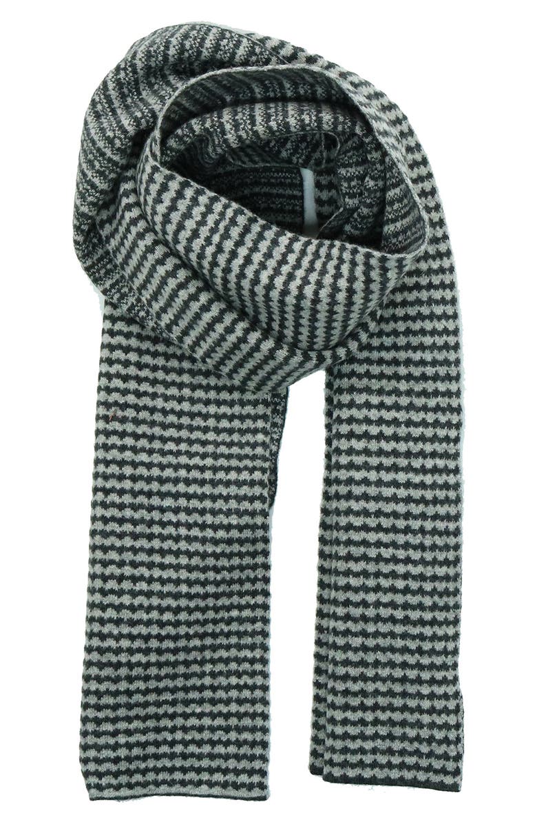 Portolano Intarsia Knit Scarf, Main, color, Charcoal/ Light Grey