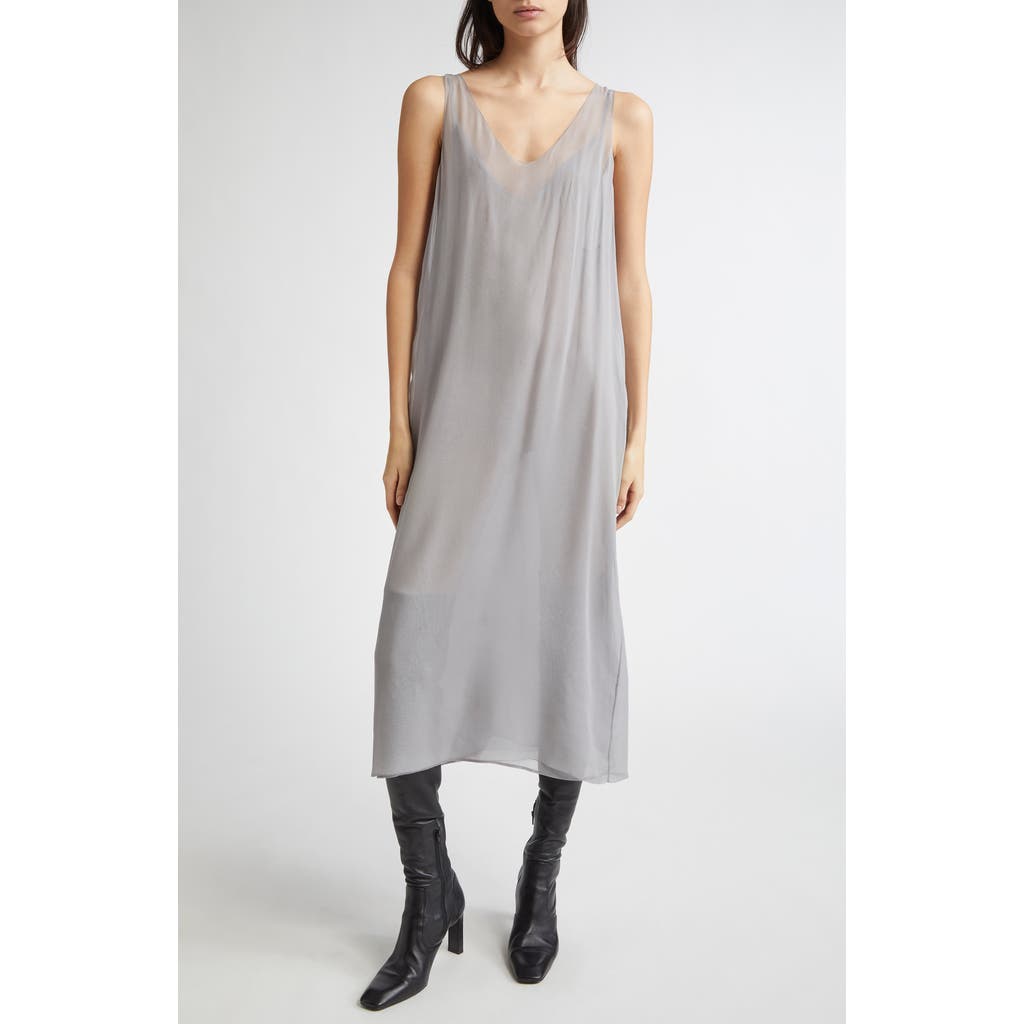 Totême Toteme Silk Chiffon Slipdress In Gray