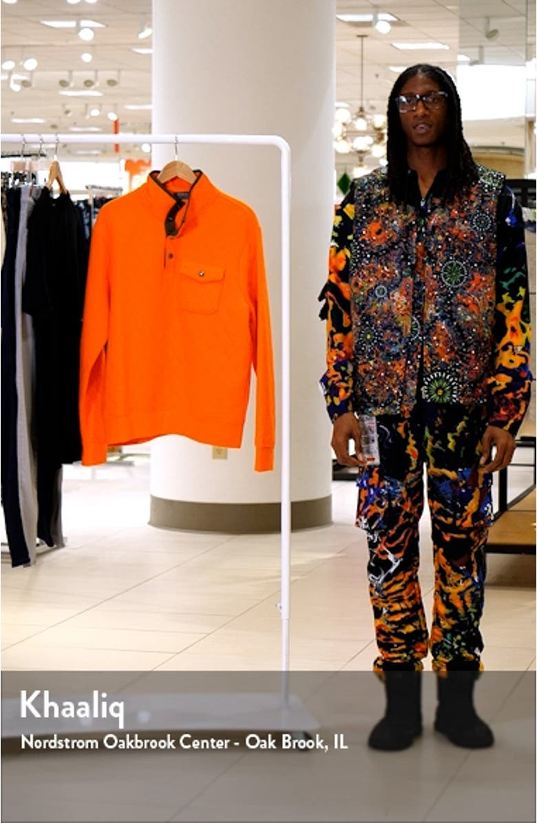 Quilted Double Knit Quarter Snap Pullover, sales video thumbnail