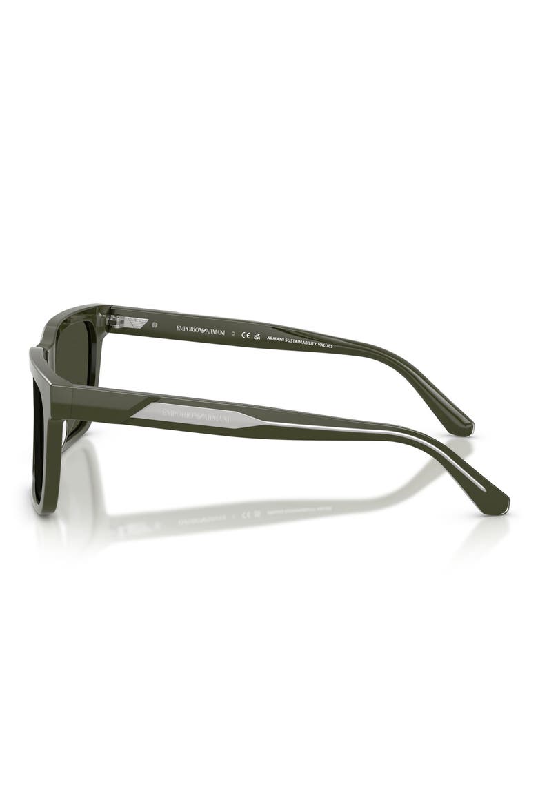 57mm Square Sunglasses, Alternate, color, SHINY GREEN / GREEN