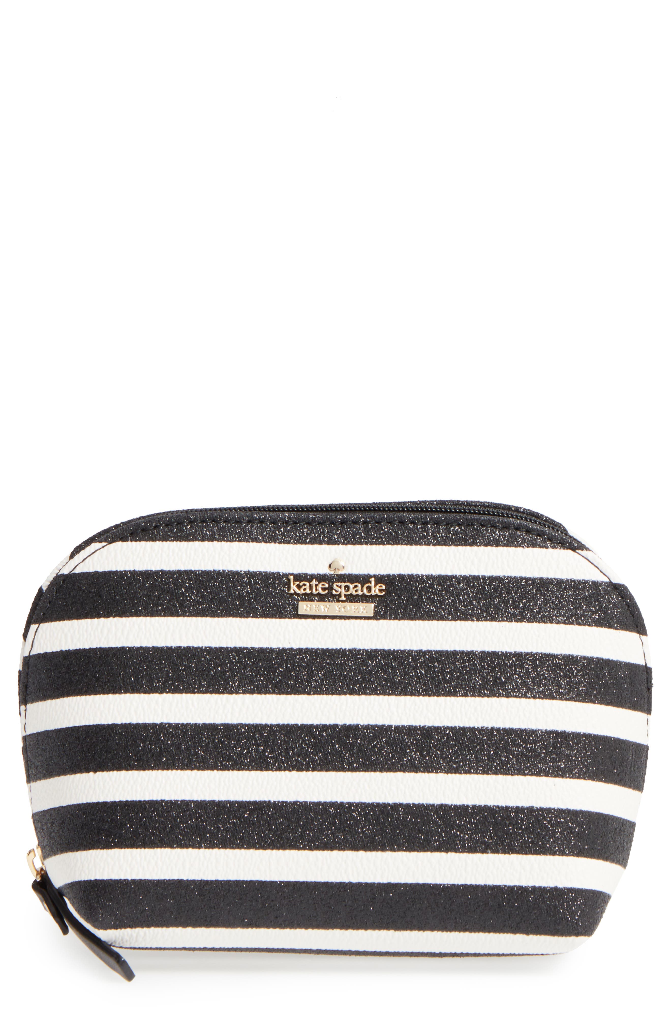 small glitter annabella cosmetics case, Main, color, BLACK MULTI