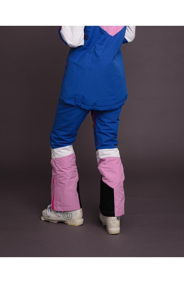OOSC 1080 Women's Ski & Snowboard Pant - Pastel Pink, White & Blue, Alternate, color, 