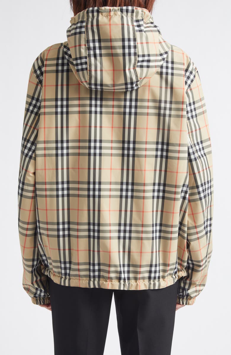 Burberry Newport Reversible Hooded Windbreaker, Alternate, color, Sand Ip Check
