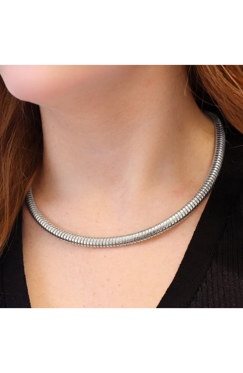 The Lovery Fine Jewelry Tubogas Collar Necklace, Alternate, color, Sterling Silver