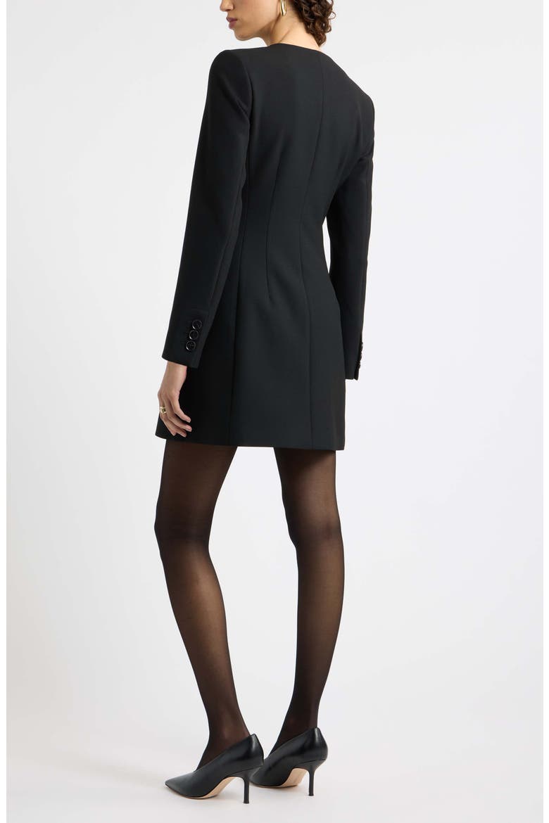 Collarless Blazer Minidress, Alternate, color, BLACK