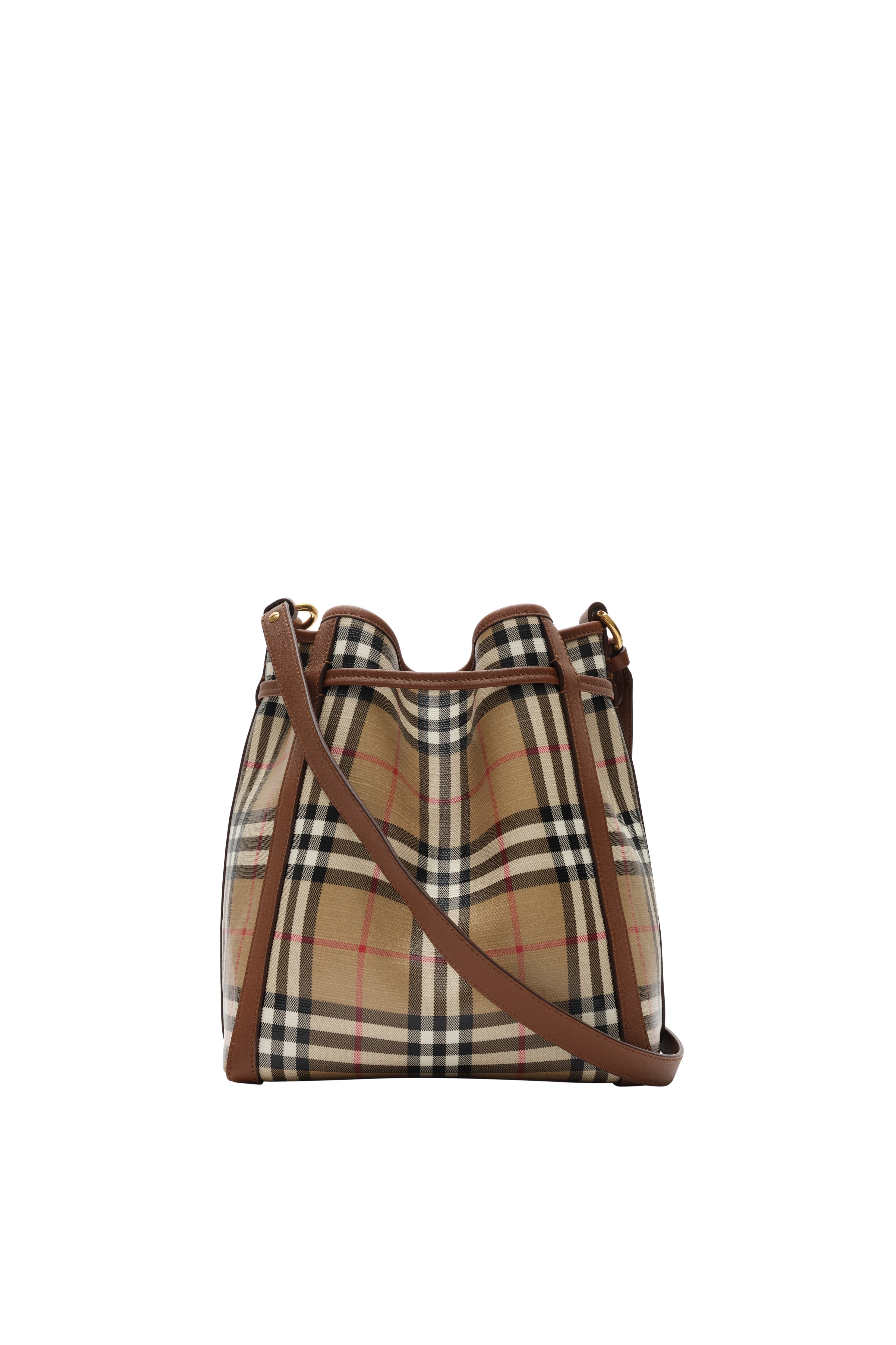 Burberry Small Check Bucket Bag, Alternate, color, Archive Beige