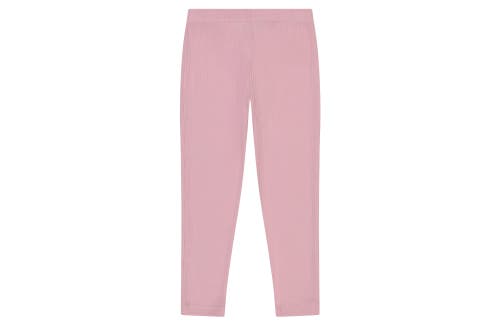 Busy Bees Leggings Light Pink Ribbed Knit 