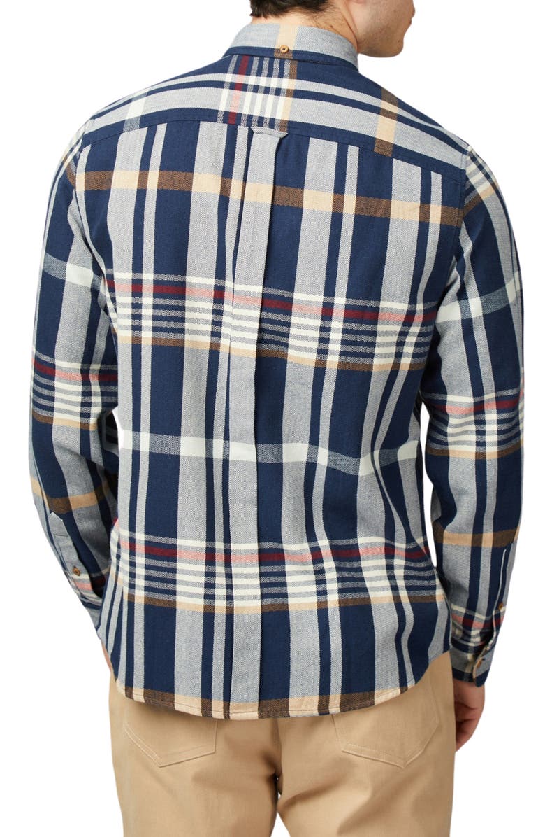 Ben Sherman Herringbone Plaid Button-Down Shirt, Alternate, color, 