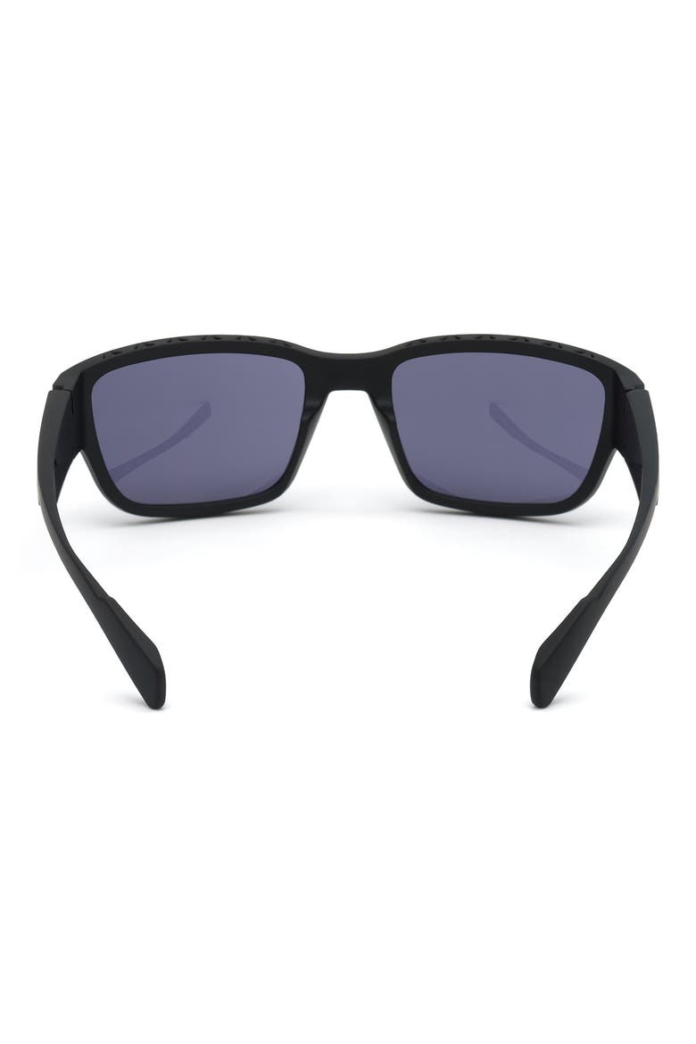 57mm Rectangular Sunglasses, Alternate, color, BLACK / SMOKE LENS KOLOR UP TM