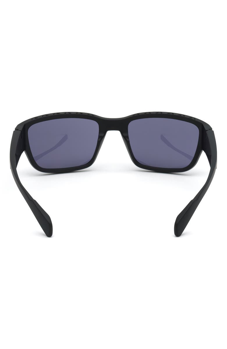 adidas 57mm Rectangular Sunglasses, Alternate, color, Black / Smoke Lens Kolor Up Tm