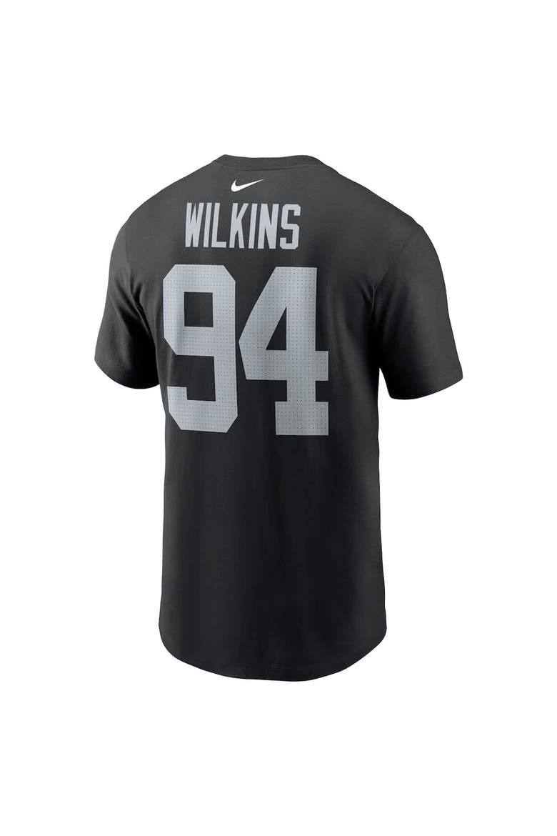 Men's Nike Christian Wilkins Black Las Vegas Raiders Player Name & Number T-Shirt, Alternate, color, Black