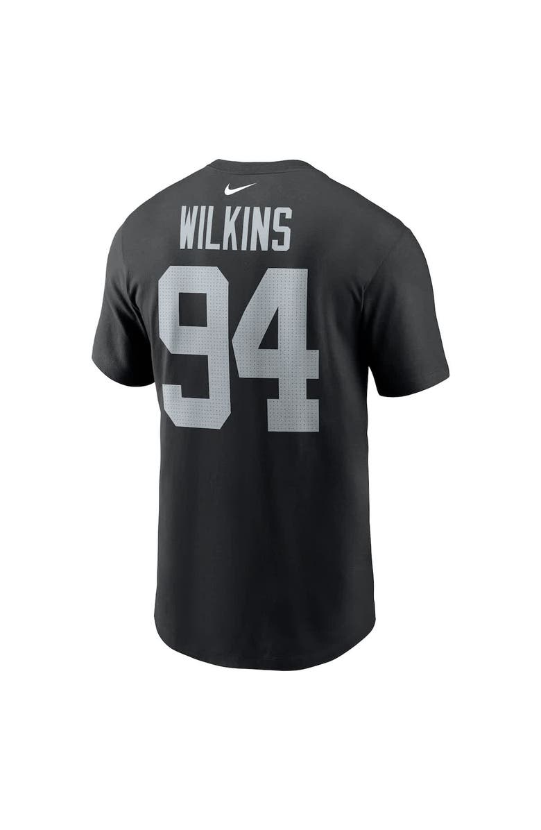 Nike Men's Nike Christian Wilkins Black Las Vegas Raiders Player Name & Number T-Shirt, Alternate, color, Black