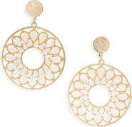 Cara Beaded Frontal Hoop Earrings