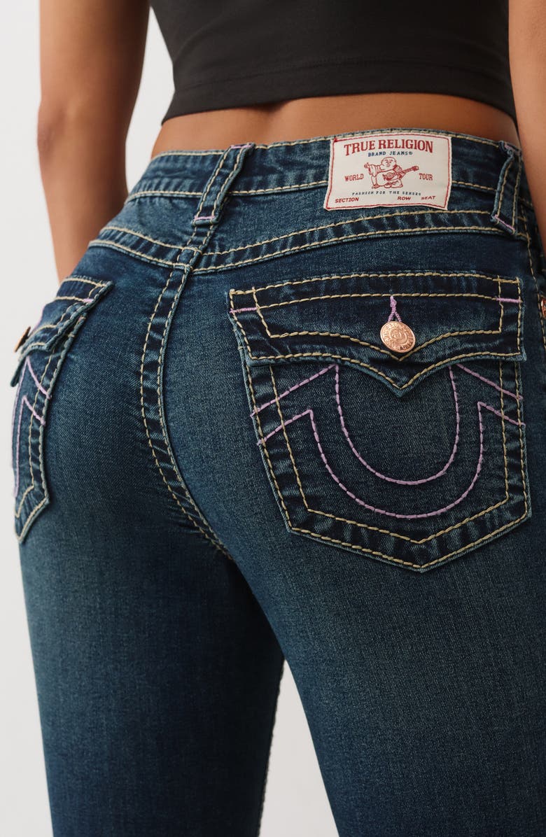 True Religion Halle Big T High Waist Flap Pocket Skinny Jeans, Alternate, color, Medium Amber Nights Wash