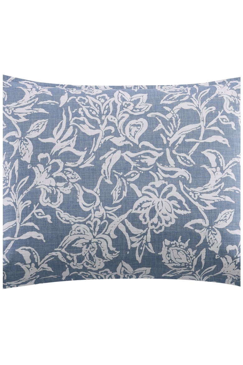 Tortola Floral Print Cotton Comforter & Sham Set, Alternate, color, CHAMBRAY BLUE