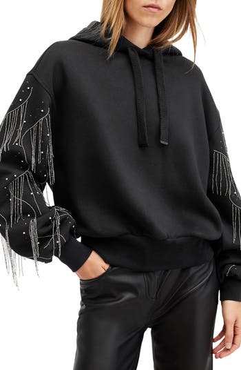 Lennon Tassel Embellished Sleeve Hoodie