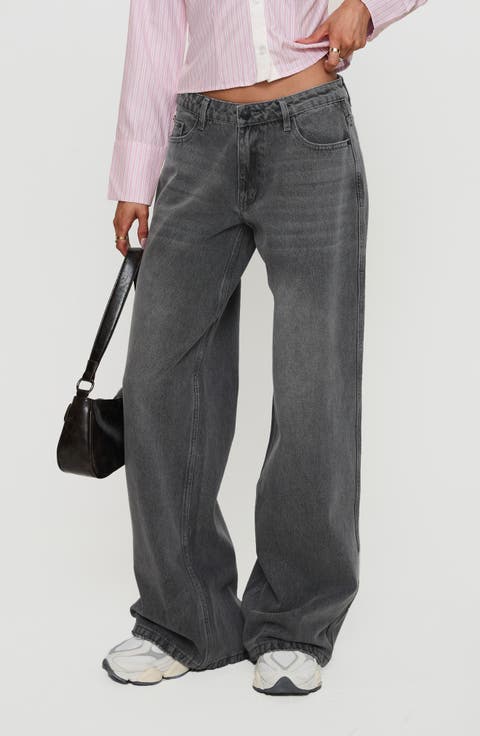 【INCHANT ME】Grey Wide Denim Pants ONLY Madison high waist wide leg jeans in light gray | ASOS