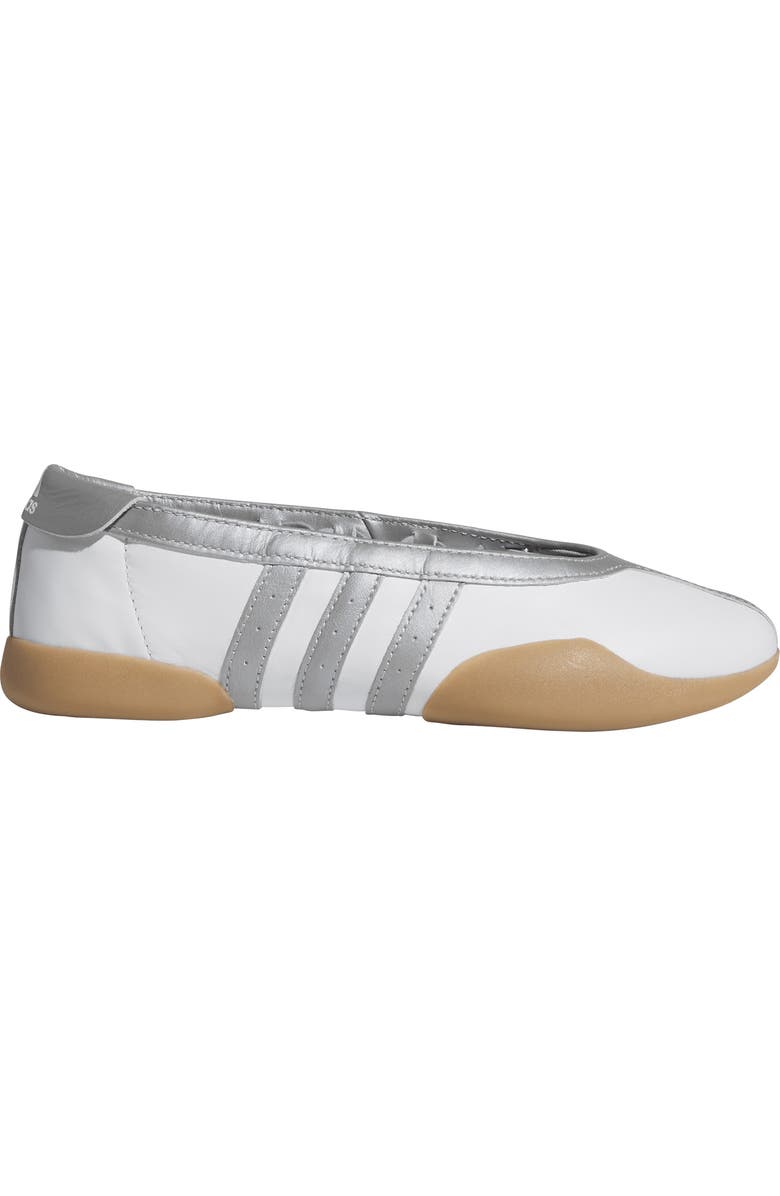 adidas Taekwondo Mei Ballet Flat, Alternate, color, White/ Silver Metallic/ Gum