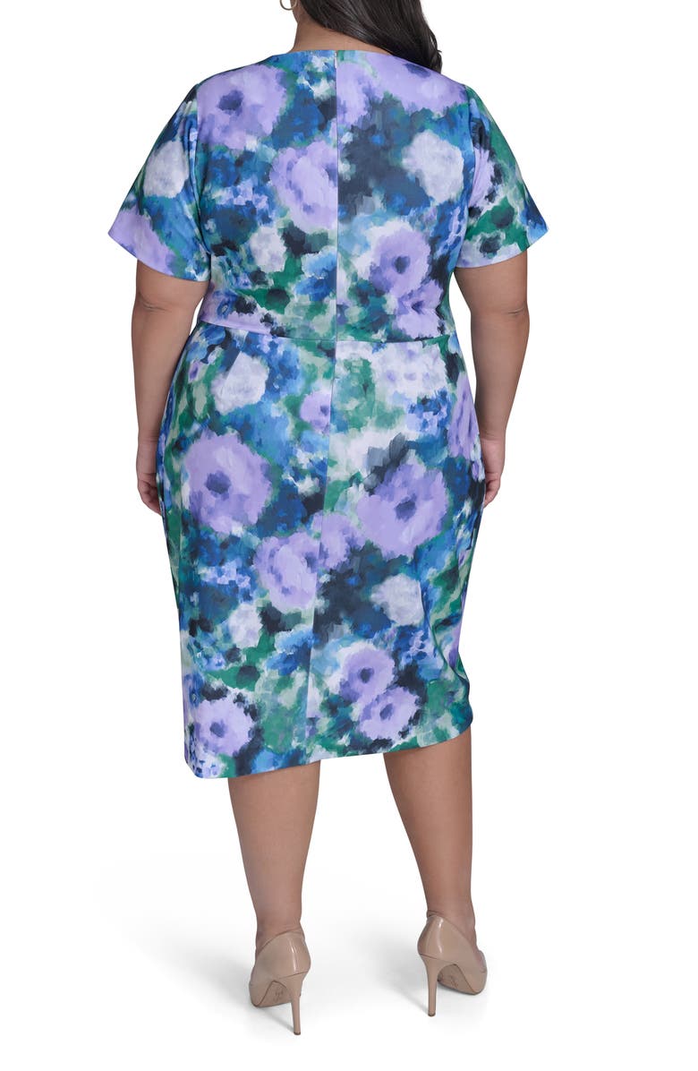 Calvin Klein Ruched Short Sleeve Sheath Dress, Alternate, color,