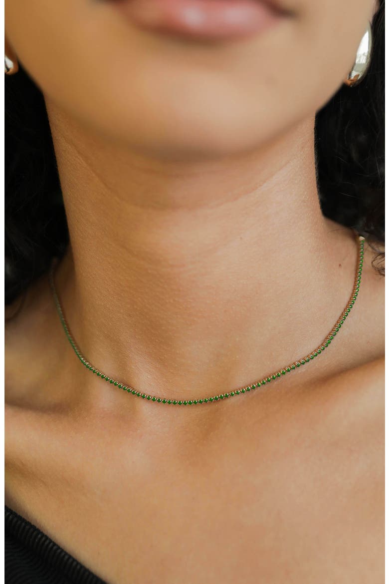 Crystal Tennis Necklace, Alternate, color, GREEN