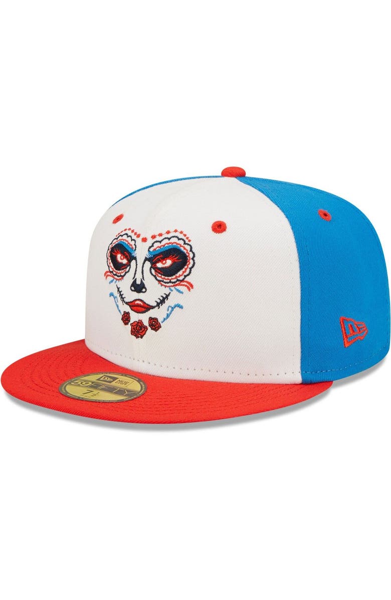 New Era Men's New Era White/Orange Familia de Tacoma Copa De La Diversion 59FIFTY Fitted Hat, Main, color, 